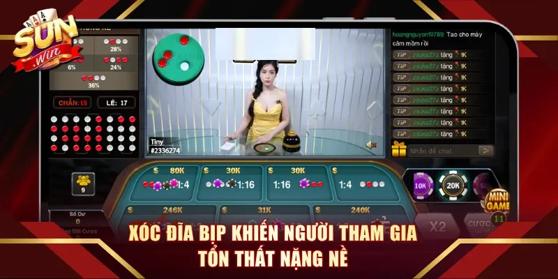 Xóc đĩa bịp khiến người tham gia tổn thất nặng nề